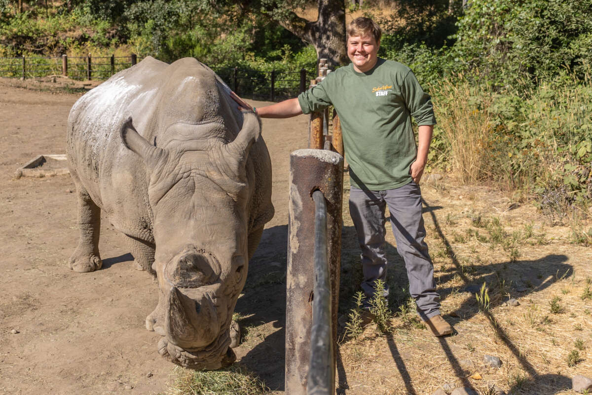Kellen with a rhino